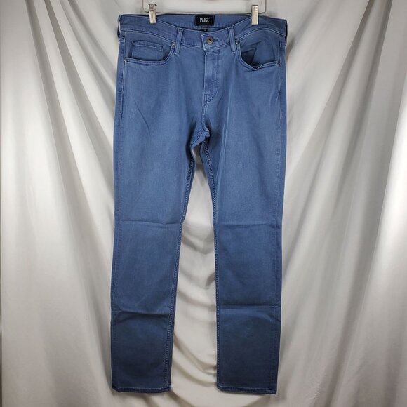 Paige Men's Blue Federal Straight Leg Jeans Slim Fit Denim Stretch Size 33 - Picture 4 of 14